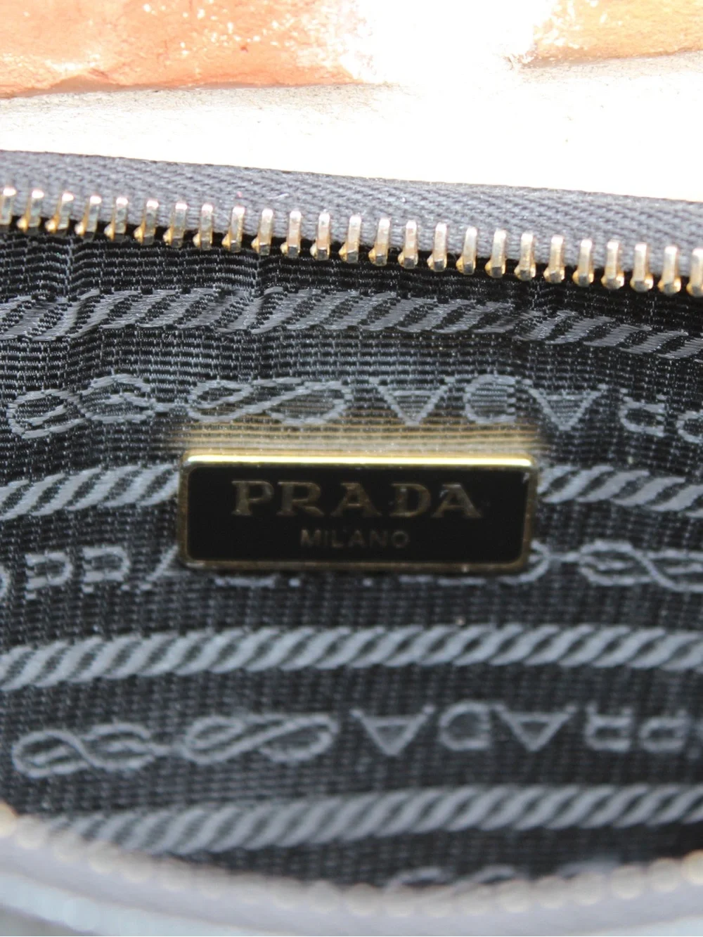 Prada Black Saffiano Leather Shoulder Bag with Gold Chain